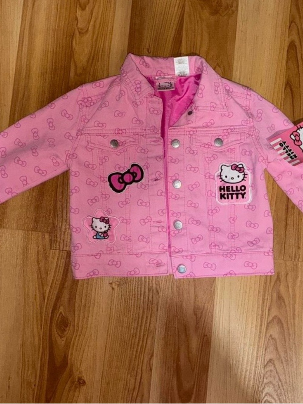 Hello Kitty Girls' Pink Denim-Style Jacket
